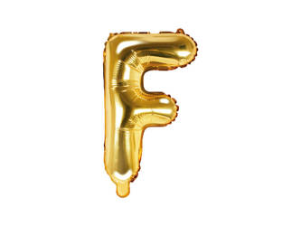 Balon litera F złota 35cm